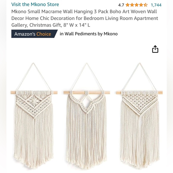 Set of 3 Macrame BOHO - Picture 9 of 11